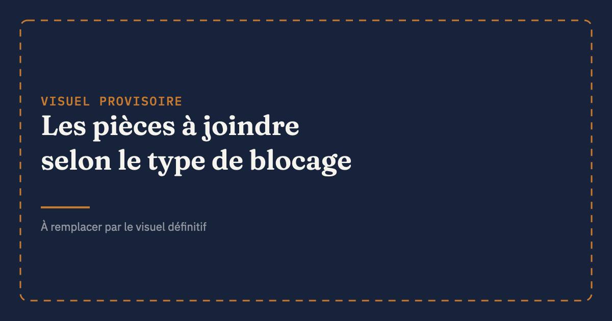 Tableau des pièces justificatives attendues selon le type de blocage Amazon, performance, authenticité, propriété intellectuelle, conformité et comptes liés